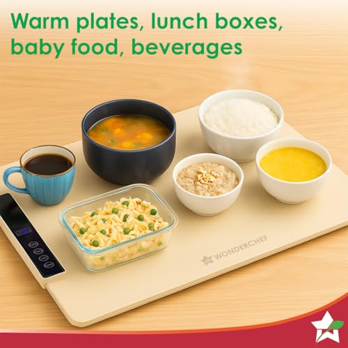 Image of Wonderchef WonderMat Food Warming Mat, Food-Grade Silicone, for Warming Cast-iron /Stainless-steel /Ceramic /Glass /Enamelware, Warms Soup Bowls, Lunch Boxes, Baby Food, Beverages, Rollable, 2-Yr Warranty