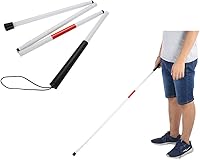 Vista 1 de Bastón para persianas, bastón de aluminio reflectante de noche, antideslizante, plegable, flexible y duradero, ayuda para caminar plegable