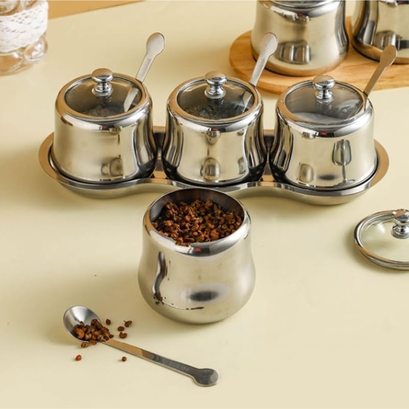 Stainless Steel Seasoning Box Home Kitchen Combination Set