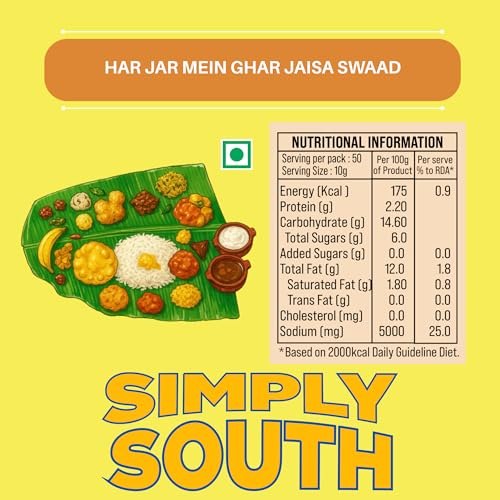 Image of Nilon's Simply South Mixed Pickle (475g) Homemade Aachar | Spicy & Tangy Pickle in Authentic South Indian Style with Raw Mango, Lemon, Rice Bran Oil & Spices with No Added Artificial Colour