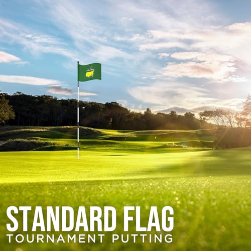 COGOLFING Major Golf Flag with Tube, Double-Side Printed Flag, 420D Nylon Golf Pin Flags, Putting Green Flags for Golf Course Driving Range Collection, 14\" H x 20\" L, Green