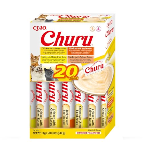 INABA Churu - Puree for Cats with 4 Flavors of Meat and Chicken -...