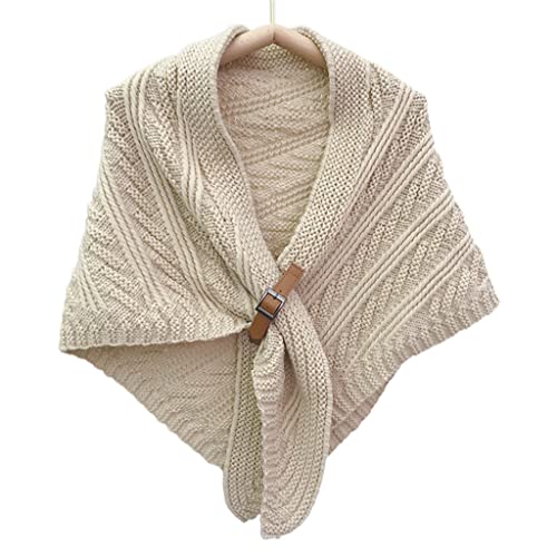 S-TROUBLE Écharpe Châle Triangulaire Boucle en Cuir Unique Châle Wraps pour Femmes Écharpe Châle Boucle Triangulaire Châle Wraps