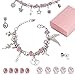 Produktbild Linkbro DIY Charm Armband Kit, Geschenk Mädchen 8-12 Jahre, Armbänder Selber Machen Schmuck Bastelset für Kinder mit 3 versilberte Kette und Geschenkbox