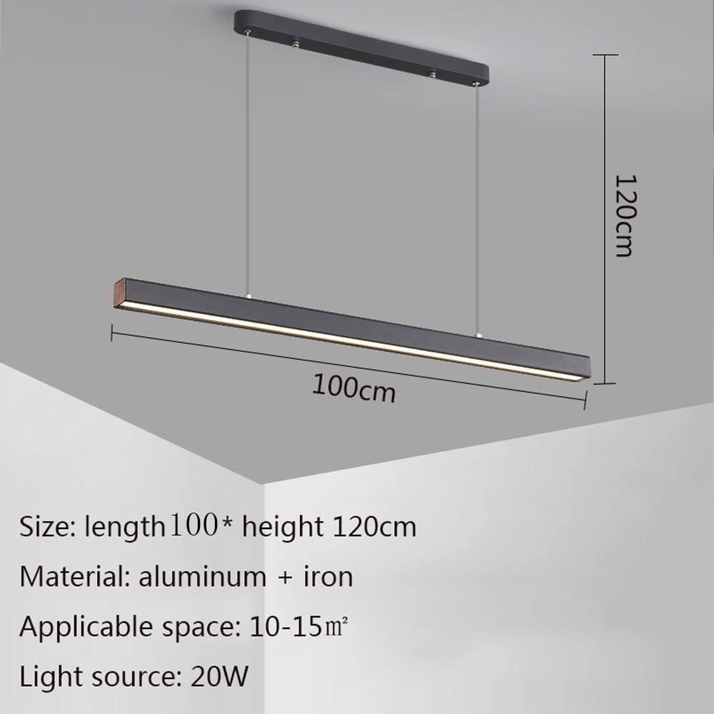 Modern LED Long Strip Ceiling Pendant Light Dimmable Black Aluminium Ceiling Lamp Adjustable Metal Hang Chandelier