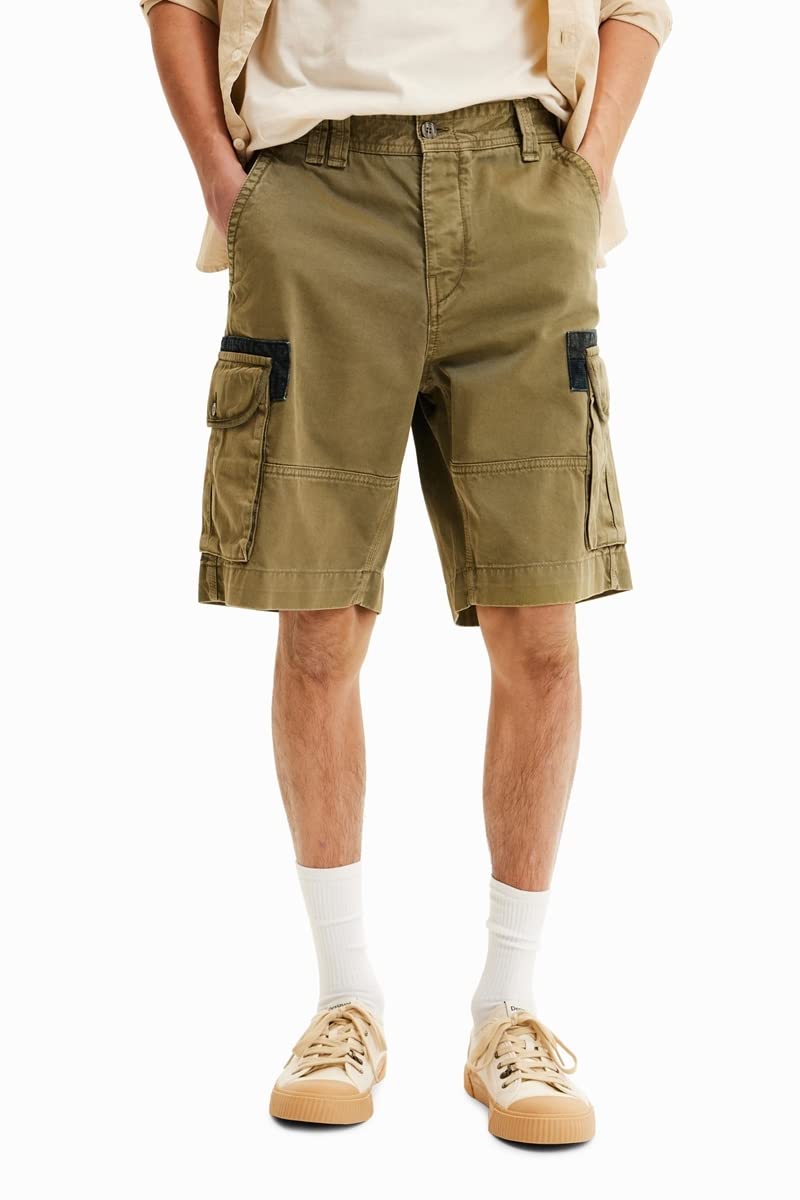Desigual TS_Daniele 4086-Caqui Oscuro Pantalones Informales, Verde, 34 para Hombre