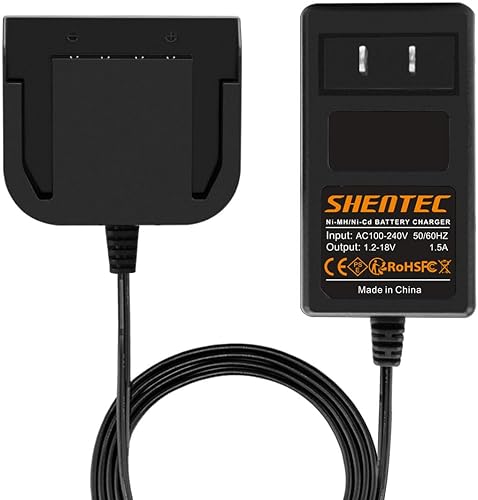 Shentec Cargador de batería multivolt Ni-CdNi-NH de 1.2-18V compatible con 12V 14.4V Ridgid 130252003 130252002 130254003 130254002 130254008 RB3015