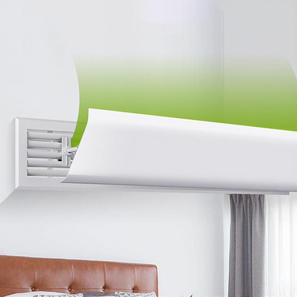 Deflector de aire acondicionado para salida central de CA, PVC anti soplado directo con algodón impermeable, placa de rejilla blanca moderna de 20 x 40 cm o 20 x 60 cm (40)