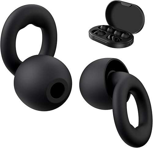 FEYCH Tapones para los oídos para dormir, reducción de ruido, tapones para los oídos de silicona con estuche de almacenamiento de 28 dB, cancelación