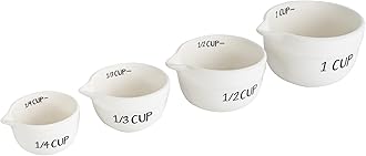 Urban Cupboard Measuring Cups, Ceramic, Standard Measurements, Set of 4