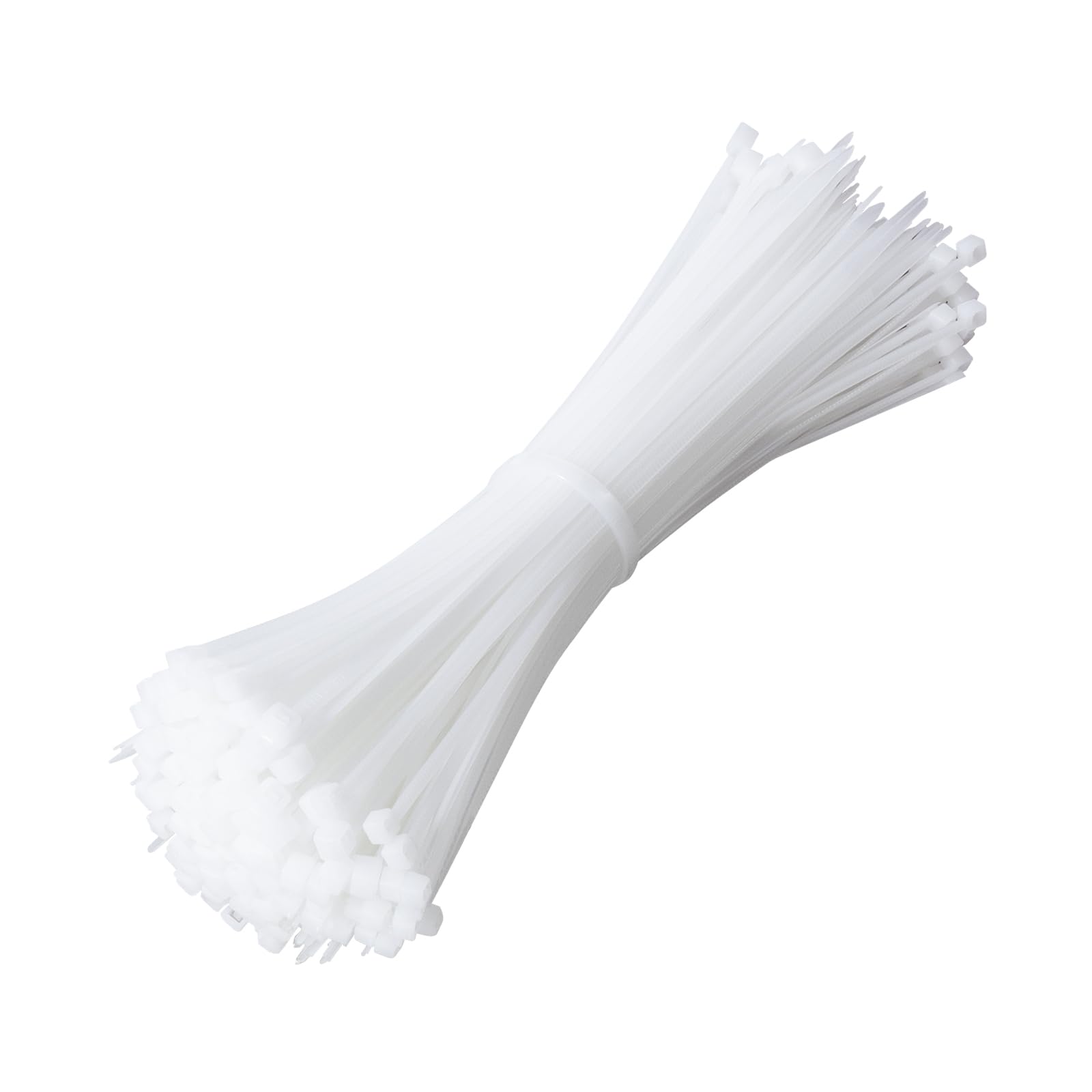 Beshine White Cable Ties, 200Mm X 3.6Mm, Pack Of 200, 8" Tie Wraps - Self Locking, Strong Nylon Zip Ties For Home Office Garage And Workshop Size 8