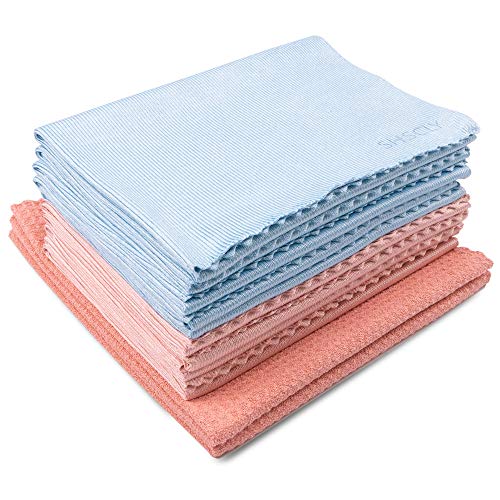 SHSCLY Microfiber Cleaning Cloths 10 Pieces for Wooden Furniture Bathroom Tile Kitchen Stainless