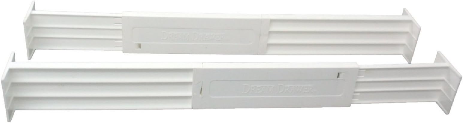 Dial Industries Adjustable Spring Loaded Kitchen, Junk, Office Drawer Organizer Dividers, Set of 2, 2.5" Deep
