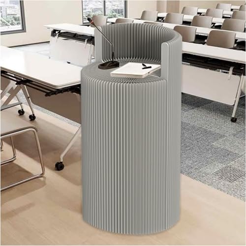 Warayumi 演説台 スピーチテーブル 演台 ポータブル会議説教壇 移動便利 折りたたみ可能 セレモニーデスク 軽量ポータブル 表彰テーブル ビジネス会議 現代風 シンプル 多目的 展示台 耐久性と耐摩耗性 安定したサポート (グレー, 60*118c