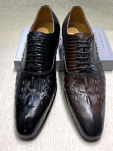 Santimon Mens Genuine Leather Oxfords Formal Dress Shoes – Fashion Comfortables Lace-Up Shoes for Business, Prom Weddings, Office4