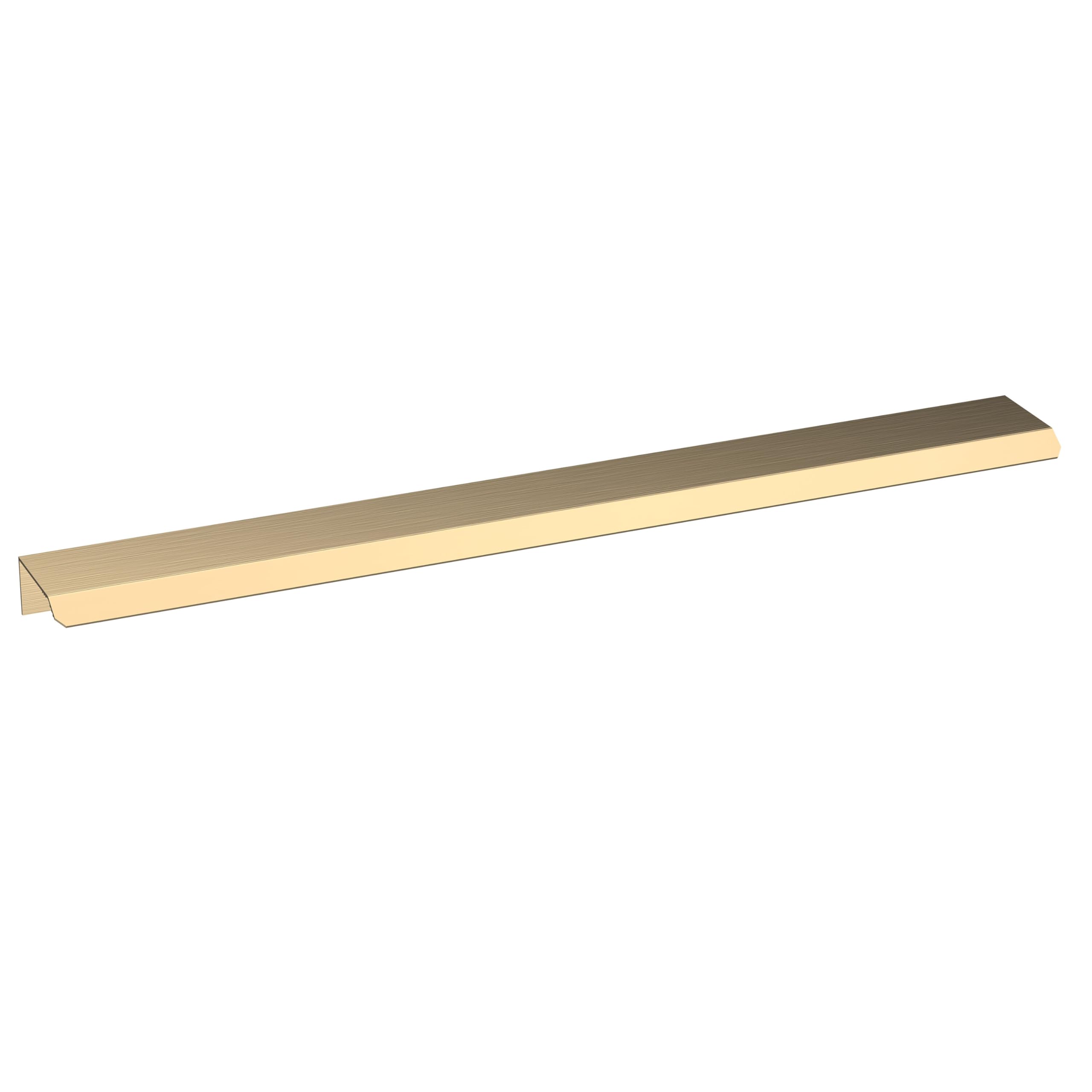 Balterley Finger Pull Kitchen Cupboard Handles, Angled Front Bathroom Cabinet Handles, Brass Door Handle for Bathroom, Cupboard Door Handle - 300 x 36 x 17mm, 224mm (Brushed Brass)