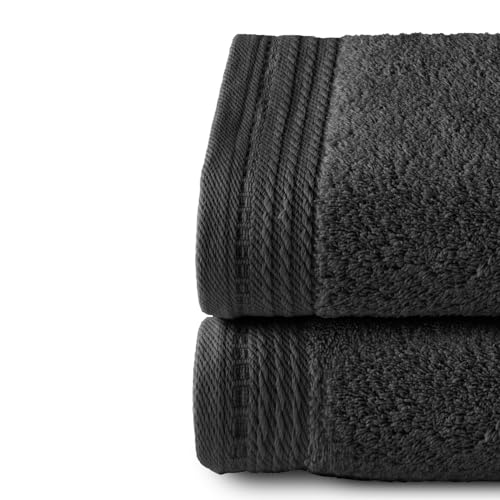 TOP TOWEL Toallas Grandes Algodón 100% Negro