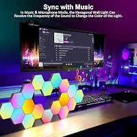 MeRGBW-Home 20 Pcs Hexagon LED Panels, Sechseck Gaming Deko LED Wandleuchte, Musik Sync, APP-Kontrolle, Fernbedienungen, Sechseck Waben Wall Lights Gaming Zubehör Hexa Lampe Smart Zuhause Wand Deko – Ansicht 5