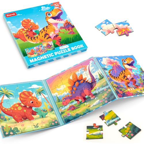 Puzzles for Kids Ages 3-5, Dinosaurs Puzzles Magnetic Toddler Puzzles for Kids Ages 3-5 Travel Children Puzzles for 2 3 4 5 6 Year Old Boy Girl Birthday Gift Kids Puzzles Jigsaw Puzzles Ages 4-6