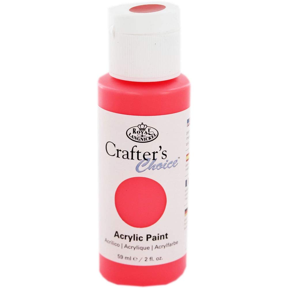 Royal & Langnickel Fluorescent Scarlet Paint 090672229625 Neon Scarlet Acrylic Paint - 59Ml