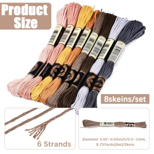 Image of 8 Skeins 70 Yards Colorful Friendship Bracelet String for Sewing