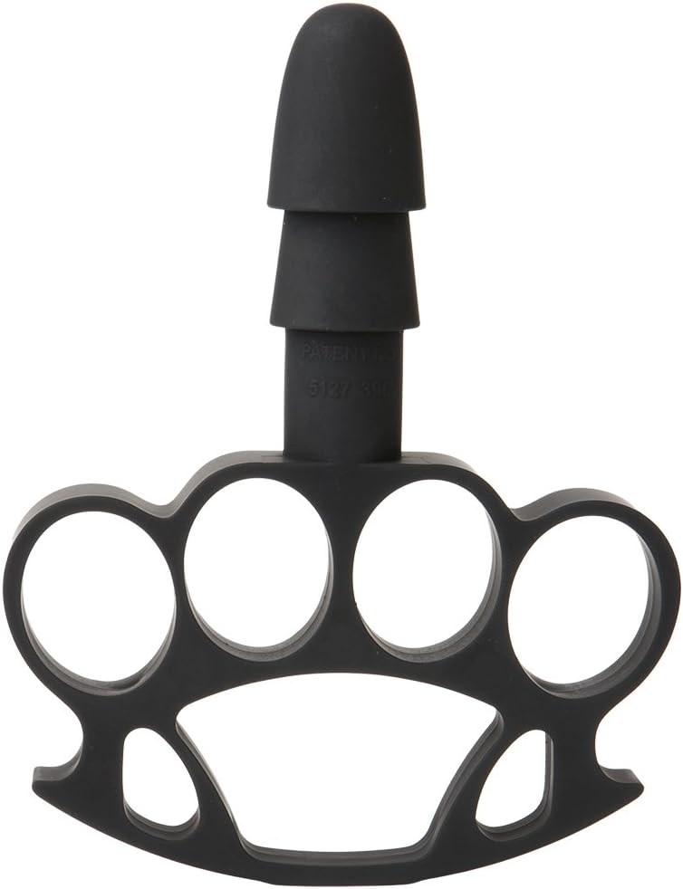 Vac-U-Lock Knuckle Up - Black - Handheld Brass Knuckles-Style Grip for Vac-U-Lock Attachments, Non-Slip Grip, Body-Safe - by Doc Johnson
