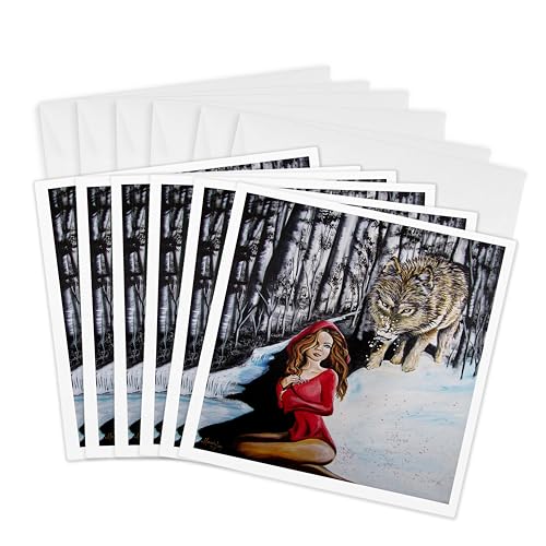 Cartes de vœux loup et fille 3dRose pour sublimer vos messages d'anniversaire