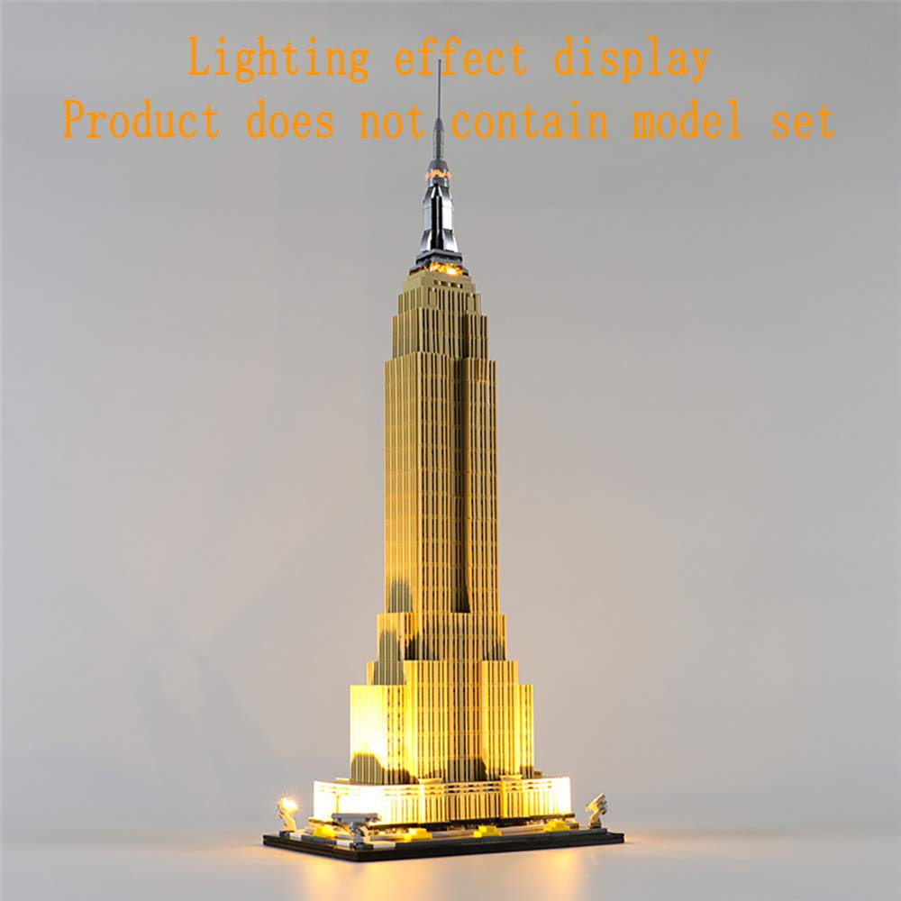 GEAMENT Set di Luci LED per Empire State Building (Gratte Ciel Historique) – Kit Di Illuminazione Compatibile Con LEGO Architecture 21046 (Modello di mattoncini non incluso)