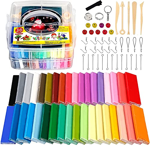 Polymer Clay 36 Colours Safe and Non-Toxic Polymer Clay DIY Clay Gift for Children (Colour)
