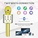 SUNY Wireless Bluetooth Karaoke Microphone with Speaker & Record Function, Best Gift Singing Toy for Kid (Gold)