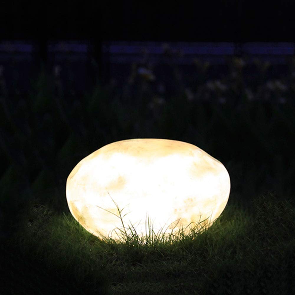 Lampada Stigma creativa a risparmio energetico di qualità impermeabile Luci da cortile luminose per esterni con ciottoli luminosi, Lampada stigma antiruggine IP44 antipioggia per giardino, prato,