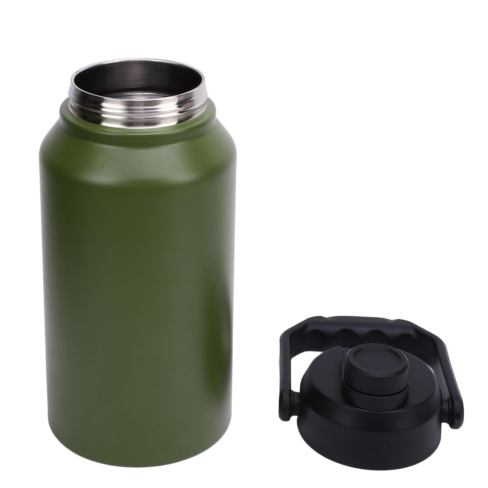 CHICIRIS 3L Insulated Water Bottle, Stainless Steel Gym Sport Bottle Wide Mouth, Large Metal Jug for Hiking Camping, Keep Cold 48H Hot 24H (Olive Green)