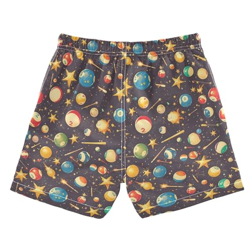 JUNZAN Snooker Stars Brown Toddler Swimming Suit Quick Dry Boys Kayaking Shorts Kids Swimwears Youth' Presents 2T2