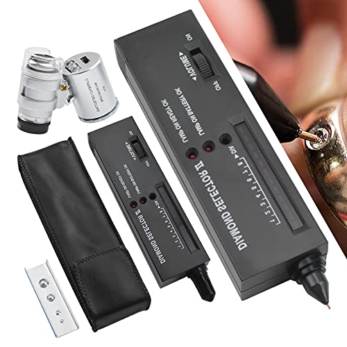 Diamond Tester Pen, High Accuracy Jewelry Gem Tester Professional Diamond Detector with 60X Mini LED Magnifying, Gold Tester for Jewelry, Diamond Test Pen for Novice and Expert