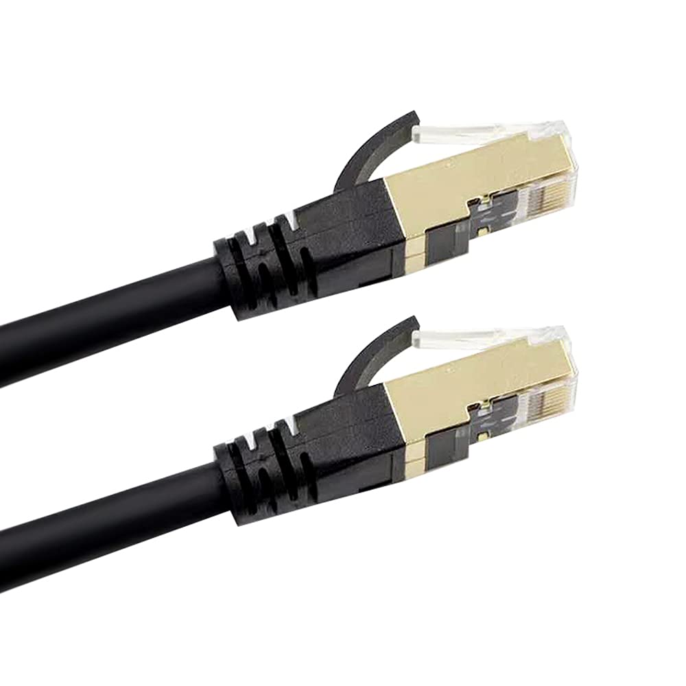 Ketsicart Cat8 Ethernet Cable High Speed Network Cable 40G s 2000Mhz/ Shielded Twisted Pair/Gold Plated RJ45 Interface Black 10m