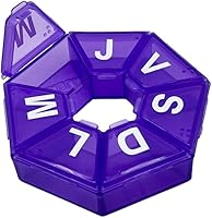 Vista 1 de EZY DOSE - Organizador semanal de pastillas, caja para medicamentos y planificador de vitaminas, planificador de pastillas para viajes, de 7 lados