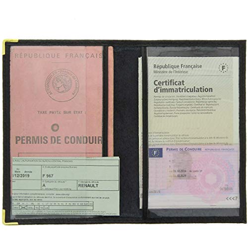 Karl Love – Führerschein und Kreditkarte aus Leder – Kreditkartenfach – Personalausweis – Versicherung – CNI – Papiertasche fürs Auto – Herren – Damen
