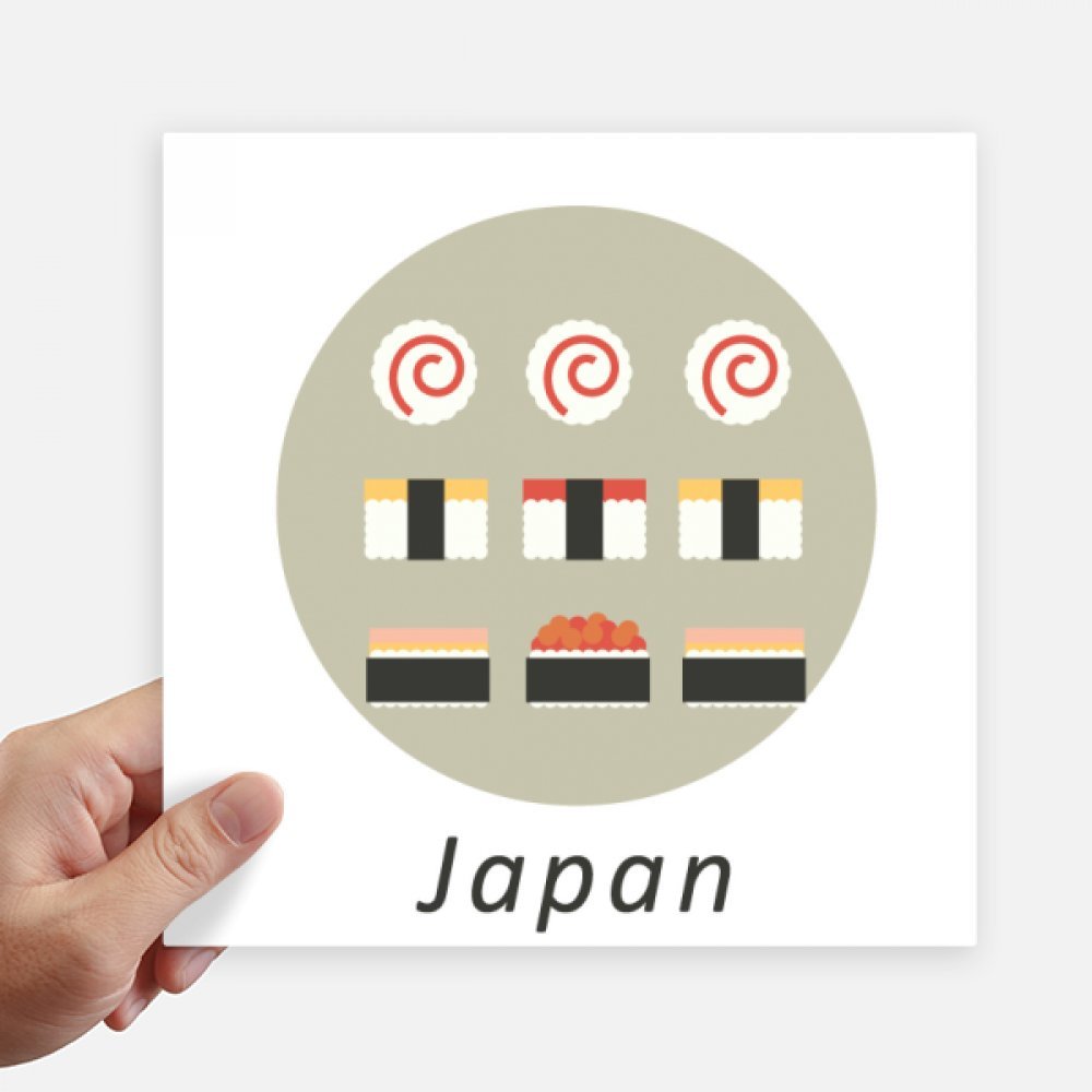 Autocollant japonais sushi grand format 20x20 cm pour déco murale et valise