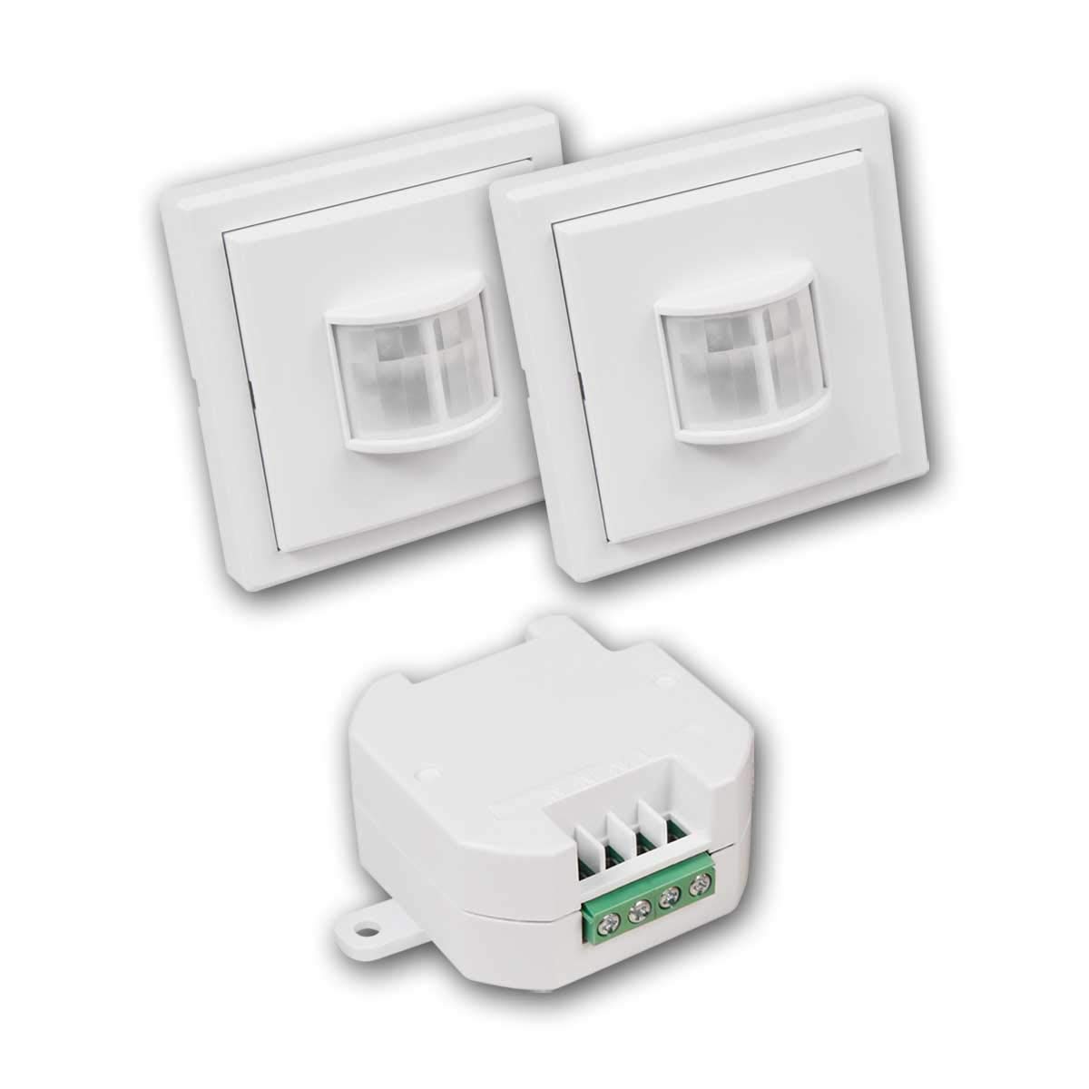 Juego de Detector de Presencia y Movimiento Inalámbrico IP20 'COMFORT', 2 Detectores de Movimiento PIR y 1 Receptor
