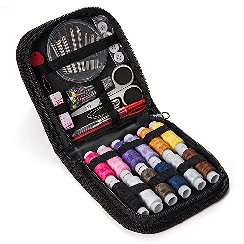Image of SUHEEUS Sewing Kit Neddlework Supplies Portable Hand Craft Dolls DIY Tools with Sicssors and Fabric Storage Box Kindergarten Teaching Gifts