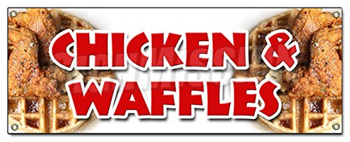 Chicken & Waffles Banner Sign Fried tenders Soul Food Collards Homemade