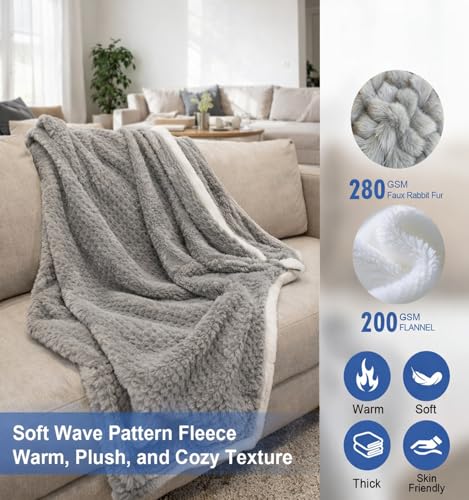 Manta eléctrica Poouthym HB188NA-5060 con 5 niveles de calor, autoapagado en 10H, 50"x60" de felpa suave para sofá, cama y oficina, certificada ETL miniatura 3