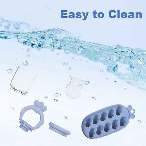 Miniatura 5 de Alimentador de frutas para bebés con bandeja de congelador, mordedores de silicona para bebés, alimentador de alimentos para congelador, moldes de