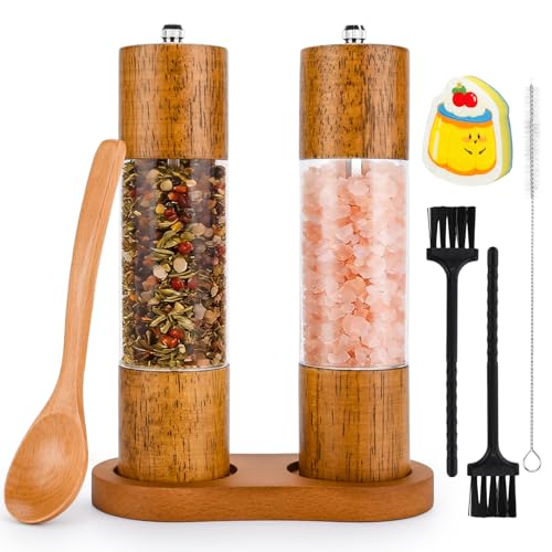BBWELL Salz und Pfeffermühle Holz,Salz und Pfeffermühle Set,Holz-Pfeffermühle,Manuell...