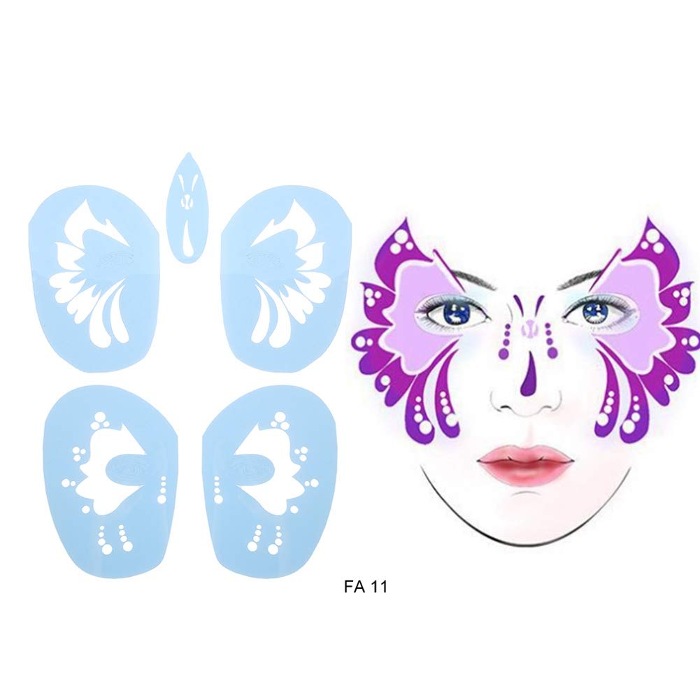 Image secondaire de Set de 6 Pochoirs de Maquillage pour Visage - Idéal pour Carnaval et Fêtes