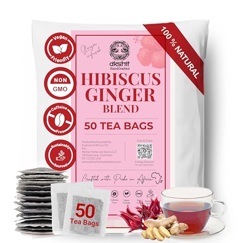 , 50 Tea Bags, Te De Hibisco, Hibiscus Ginger Tea, Blend Of 