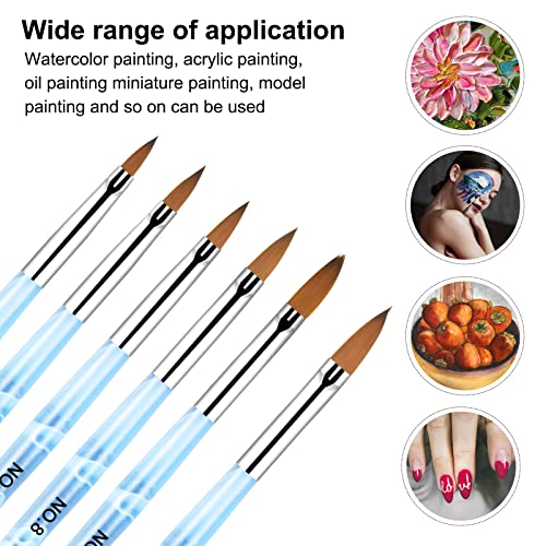 Vesaneae 6 Stück Pinselset für Nailart, Acryl Nagel Kunst Pinsel, Acryl Gel Nagel Pinsel Set, Nail Art Nägel Pinsel… – Bild 3