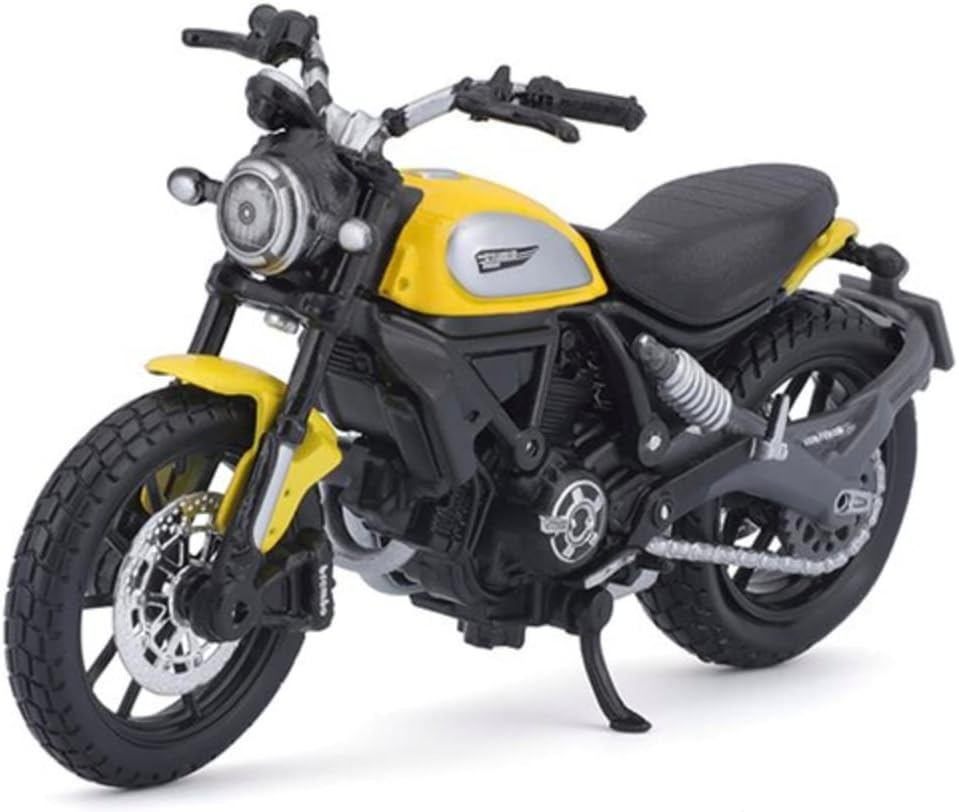 koenig-tom Maisto - 1/18 Scale Model Compatible with Ducati Replica Miniature Model Compatible with Scrambler Replica Sports Bike Miniature Model Collectible 2015 (Yellow)