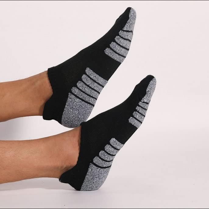 6 Pack Men's Women's Ankle Running Socks Low Cut Cushioned Athletic Sports Socks (Color : 6 Black, Size : X-Large)