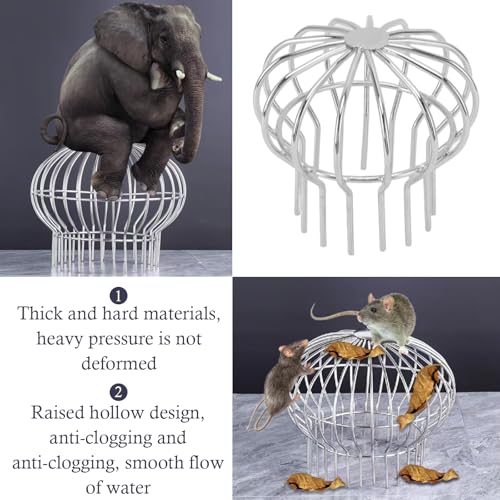 Edelstahl Fallrohrschutz, Dachrinnenschutz, Dachrinnen Fallrohrschutz, Fallrohrs Laubfangsieb, Fallrohrschutz 75 mm, Gutter Guard Strainer, um Moos, Schlamm, Schlamm, Bälle zu Stoppen, Silber (Farbe)